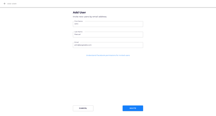 3. Invite User Form