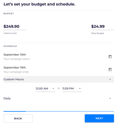 IV-A Create A Campaign - Schedule Custom Hours