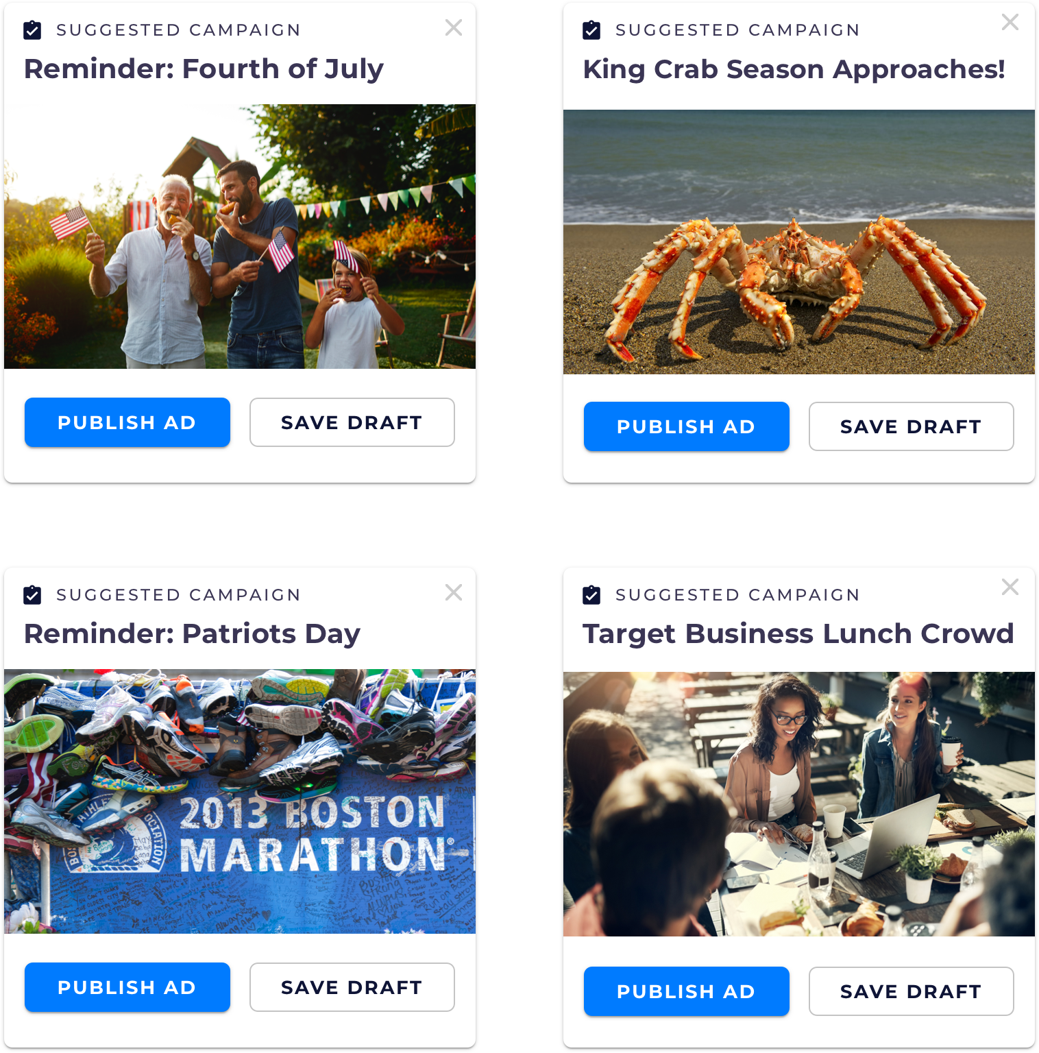 We send you ads relevant to your community and cities, so that your advertising is localized.